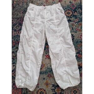 TNA Aritzia White Aviator Parachute Pants Women's Size Large Baggy Relaxed